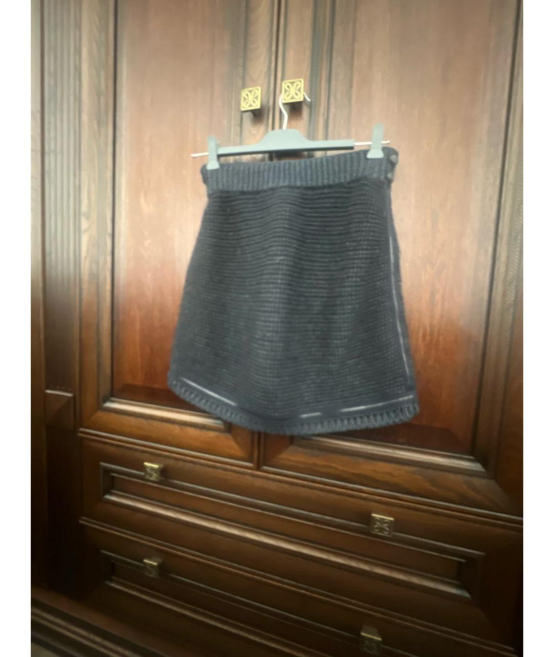 CHANEL Темно-синяя полиамидовая юбка мини, фото 2