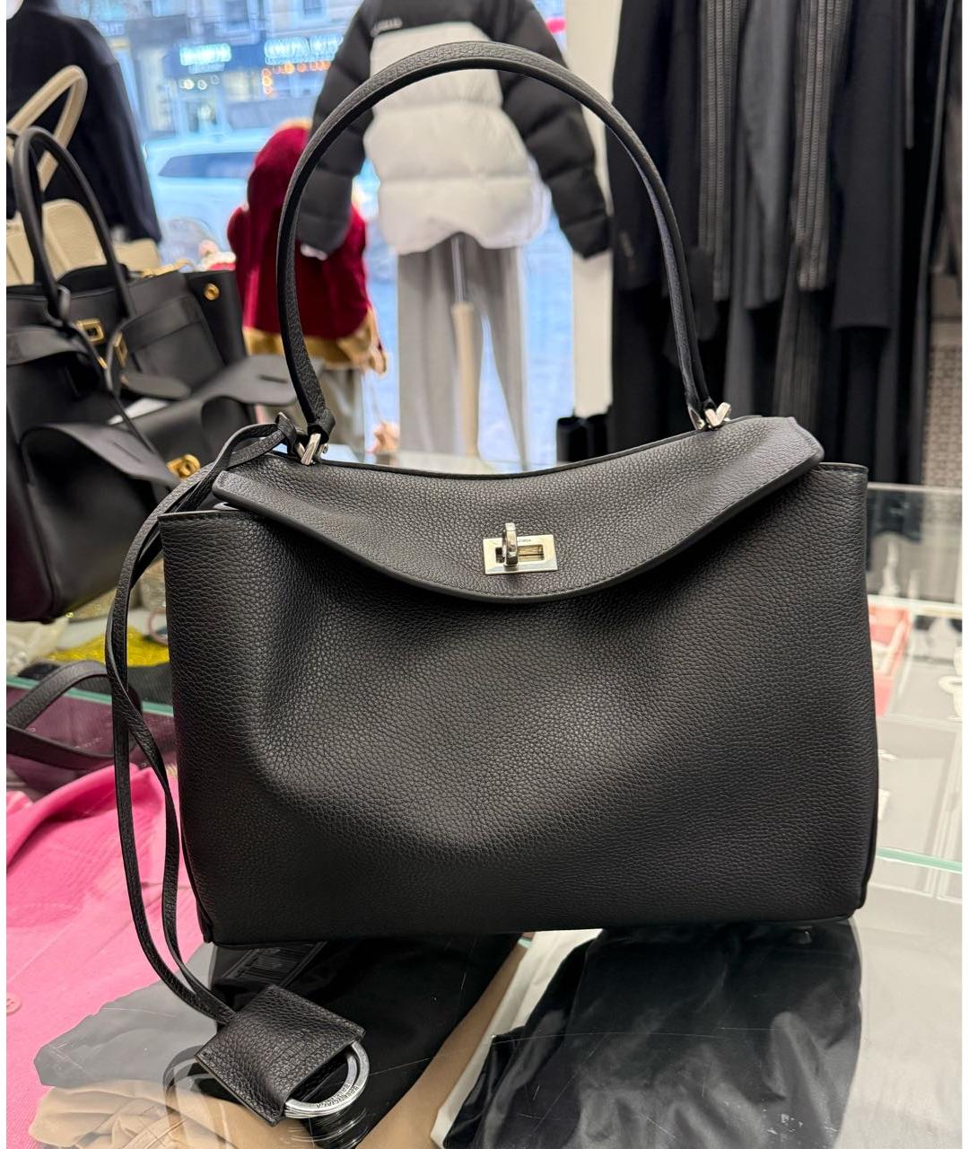 BALENCIAGA Черная кожаная сумка с короткими ручками, фото 6