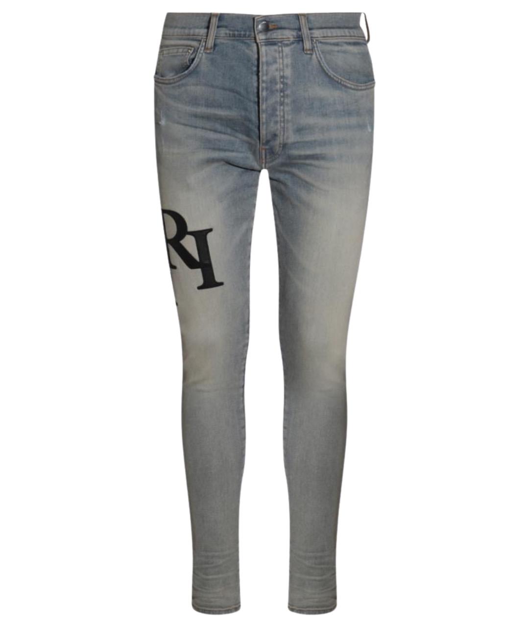AMIRI Голубые хлопко-эластановые джинсы скинни, фото 1
