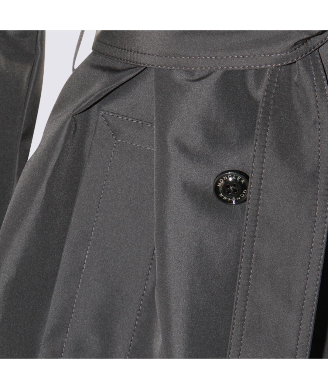 MONCLER Черный полиэстеровый тренч/плащ, фото 3
