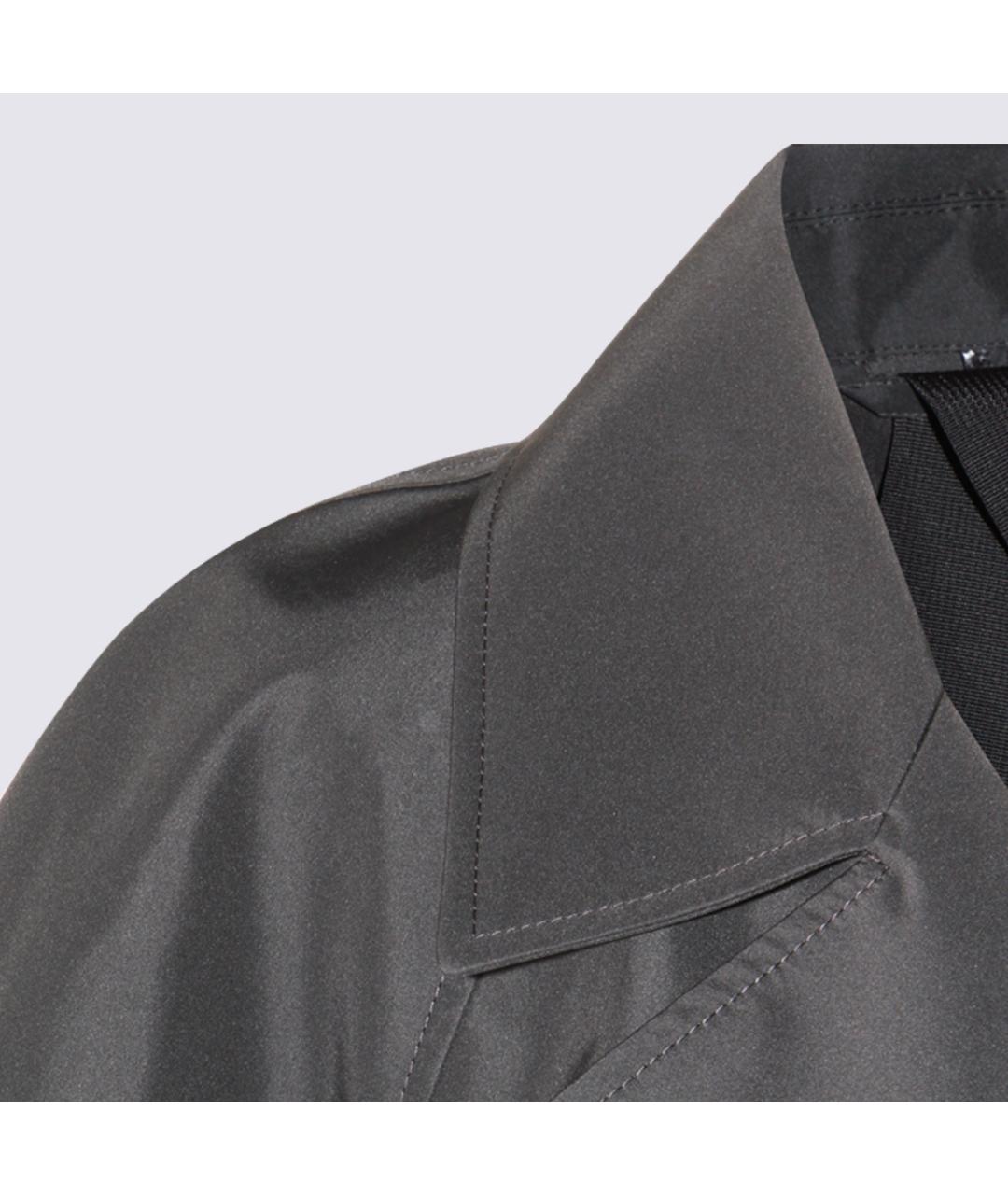 MONCLER Черный полиэстеровый тренч/плащ, фото 4