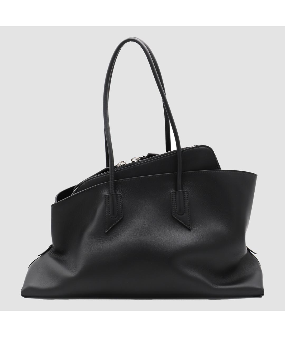 THE ATTICO Черная кожаная сумка тоут, фото 2