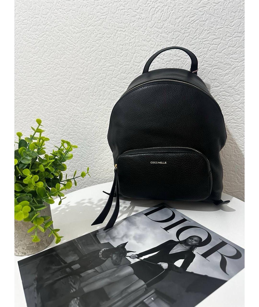 COCCINELLE Черный кожаный рюкзак, фото 5