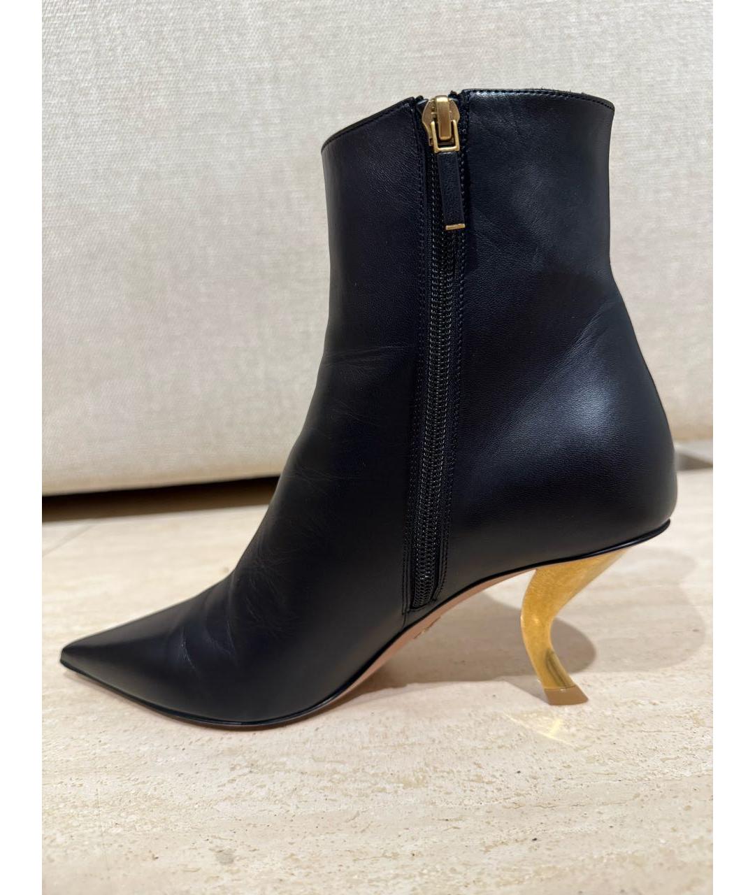 CHRISTIAN DIOR Черные кожаные ботильоны, фото 7