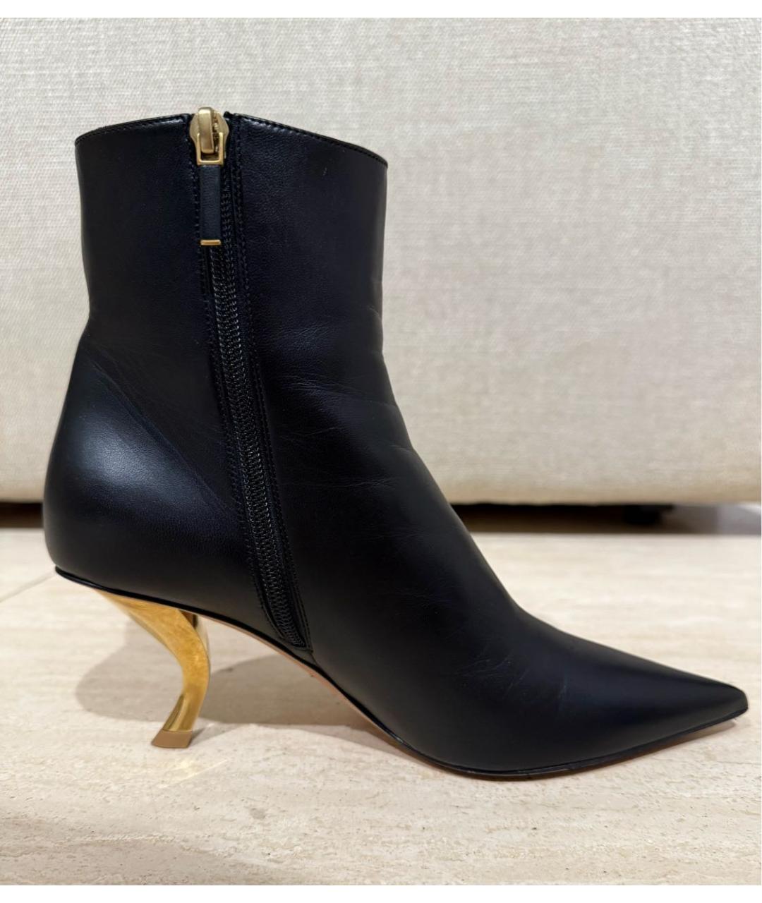 CHRISTIAN DIOR Черные кожаные ботильоны, фото 6