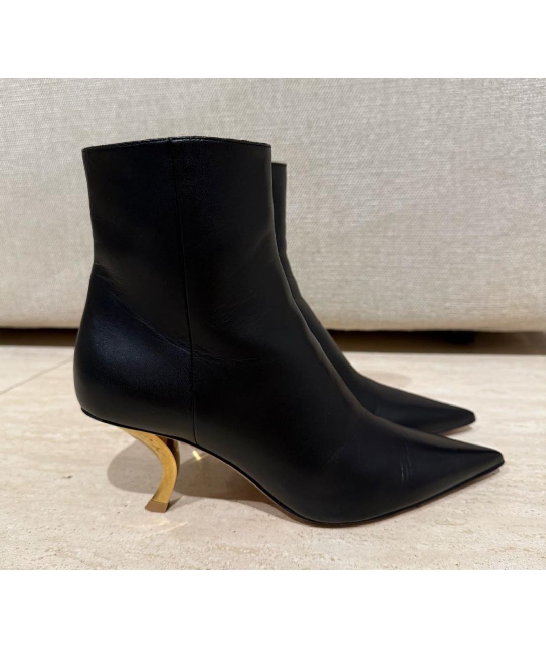 CHRISTIAN DIOR Черные кожаные ботильоны, фото 9