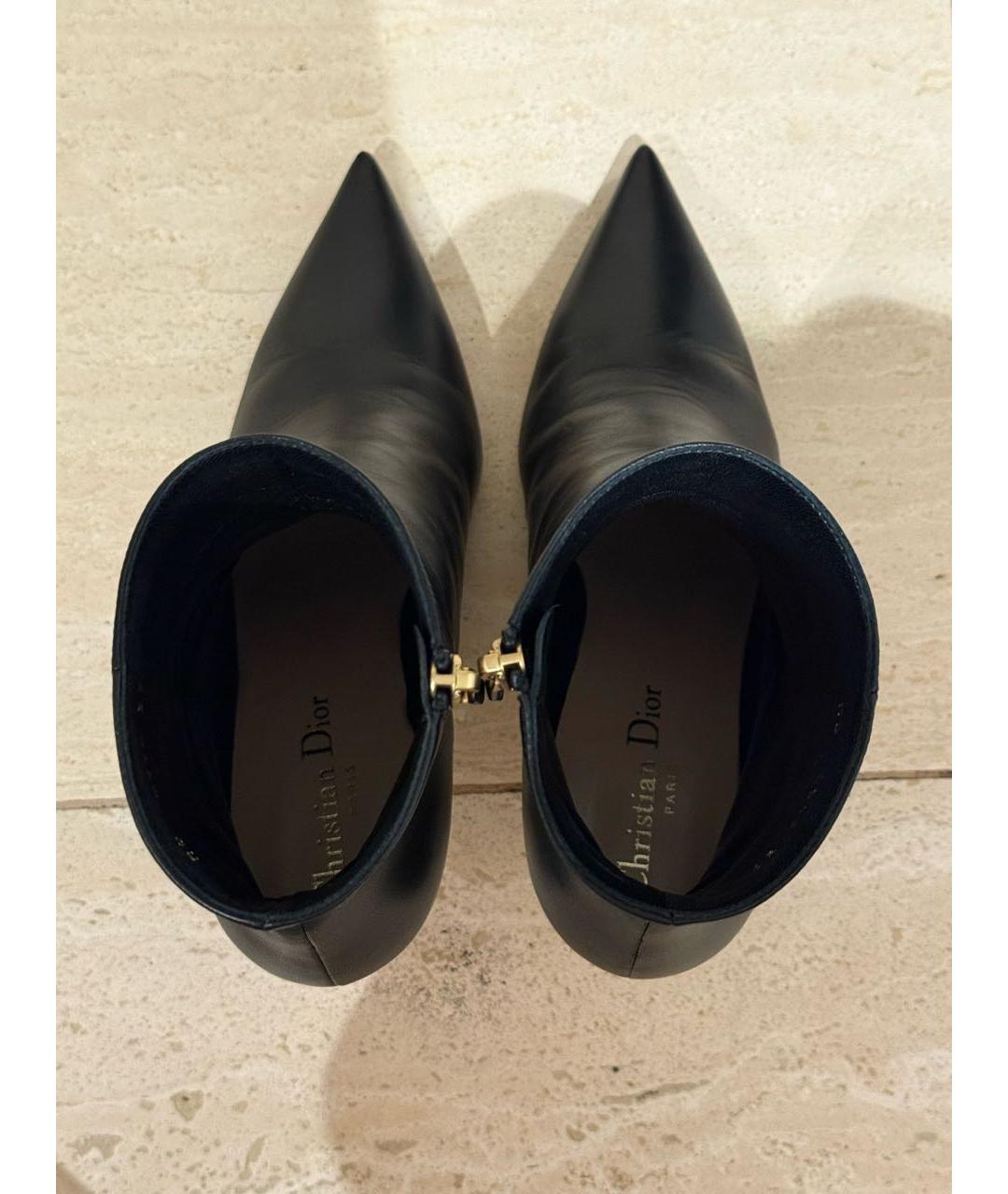 CHRISTIAN DIOR Черные кожаные ботильоны, фото 3