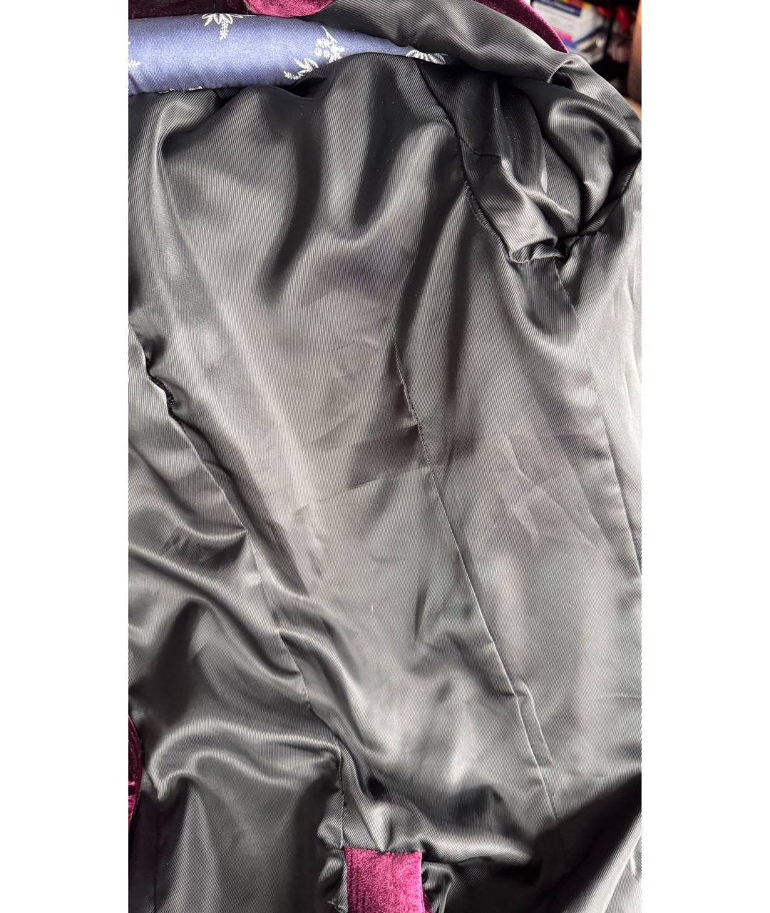 GUCCI Бордовый бархатный жакет/пиджак, фото 4