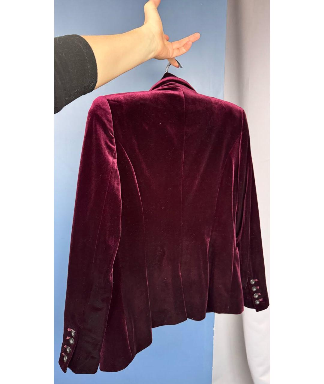 GUCCI Бордовый бархатный жакет/пиджак, фото 2