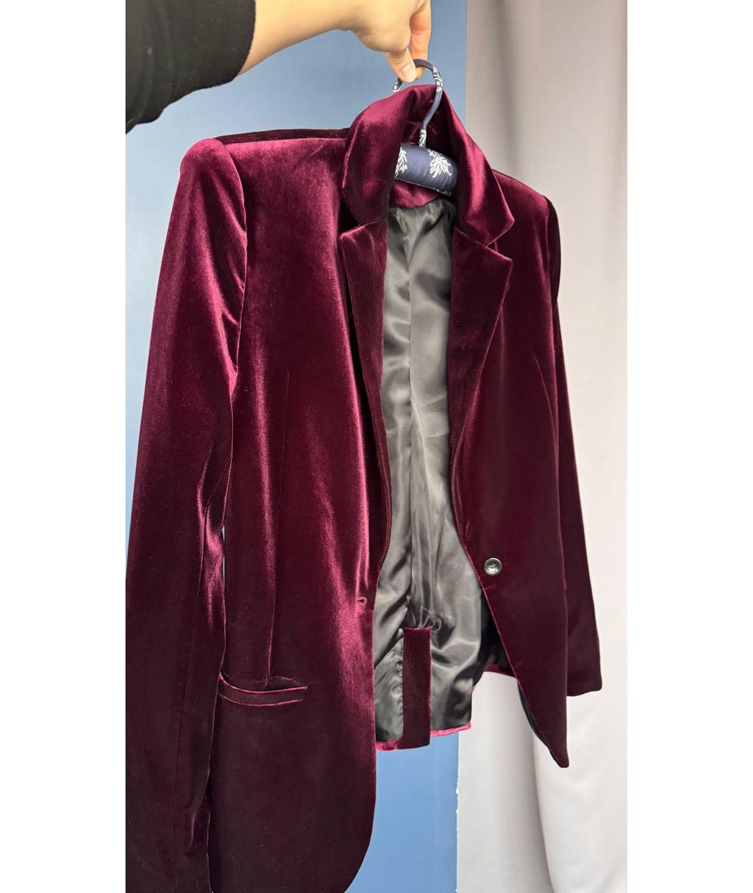 GUCCI Бордовый бархатный жакет/пиджак, фото 3