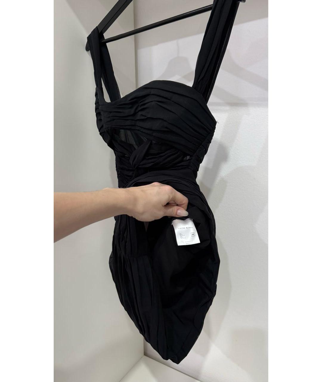 MAGDA BUTRYM Черное шерстяное коктейльное платье, фото 2