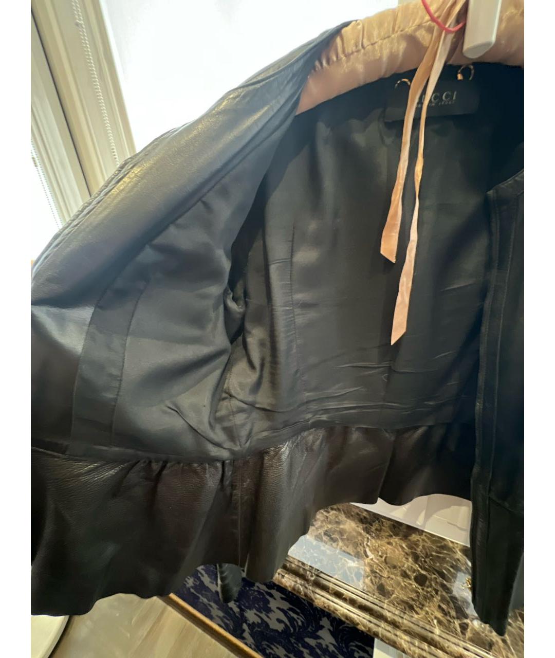 GUCCI Черная кожаная куртка, фото 6