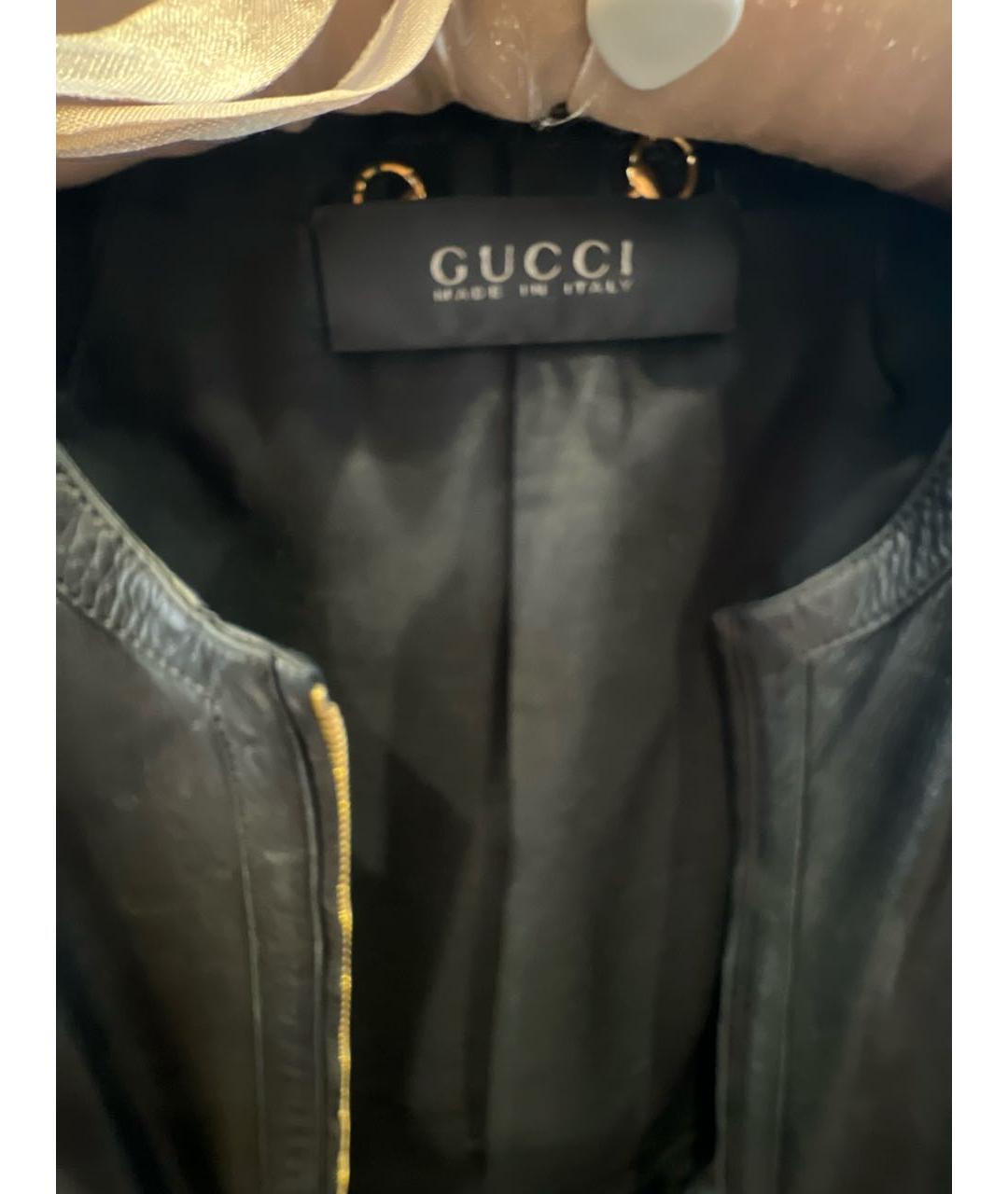 GUCCI Черная кожаная куртка, фото 4