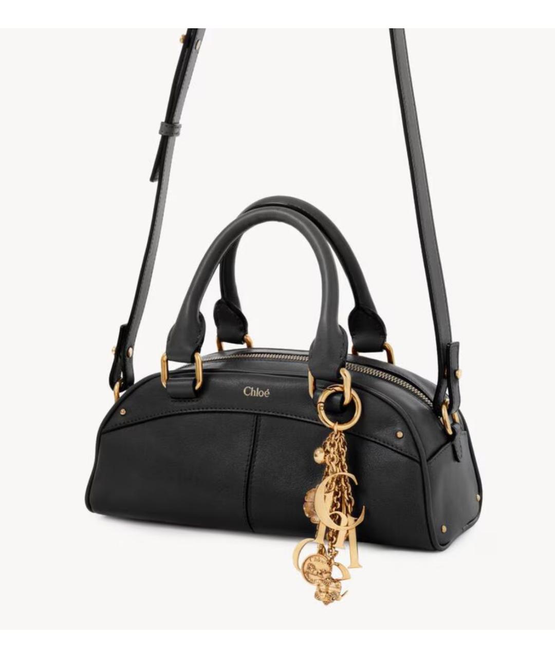 CHLOE Черная кожаная сумка через плечо, фото 4
