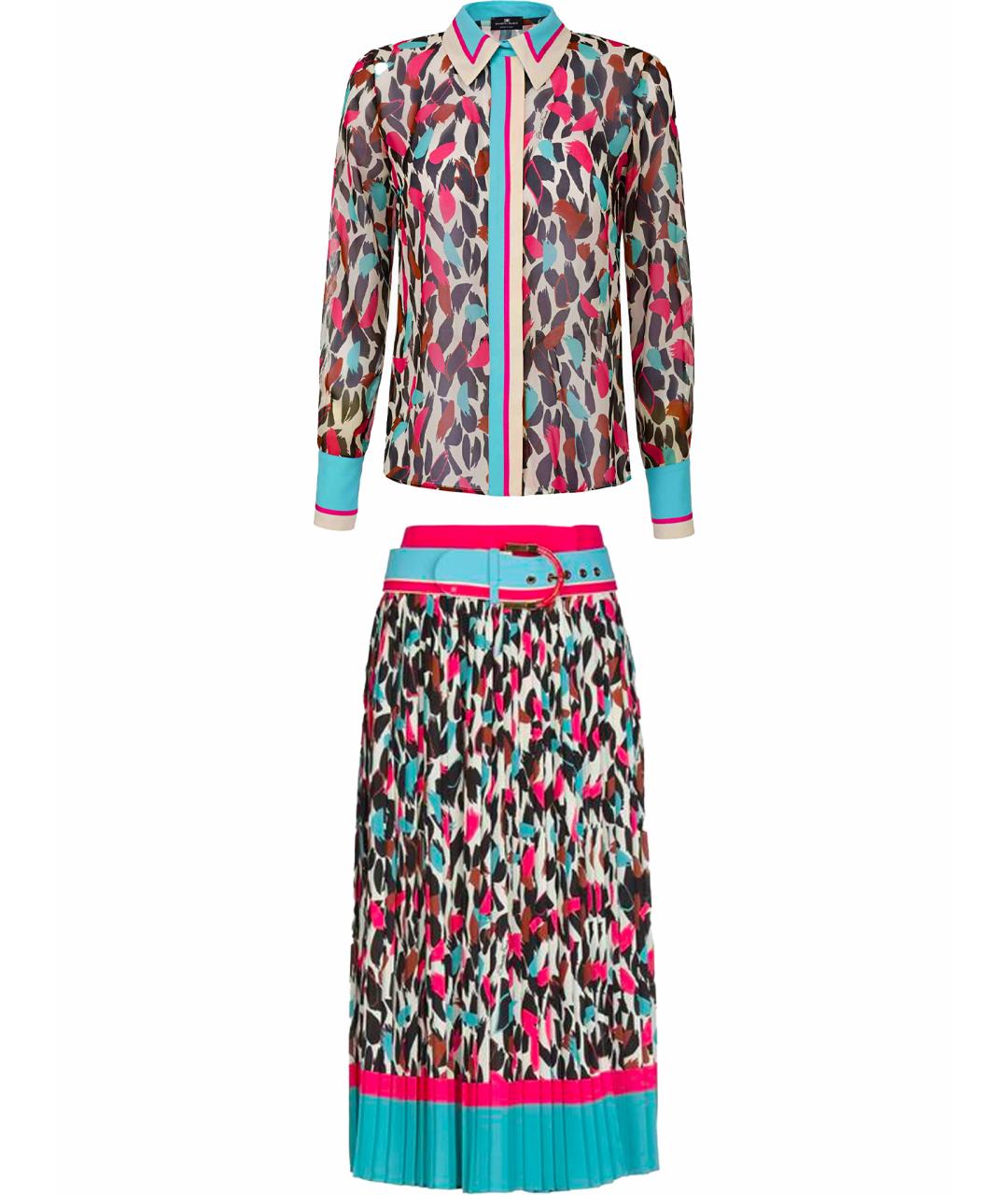 ELISABETTA FRANCHI Мульти полиэстеровый костюм с юбками, фото 1