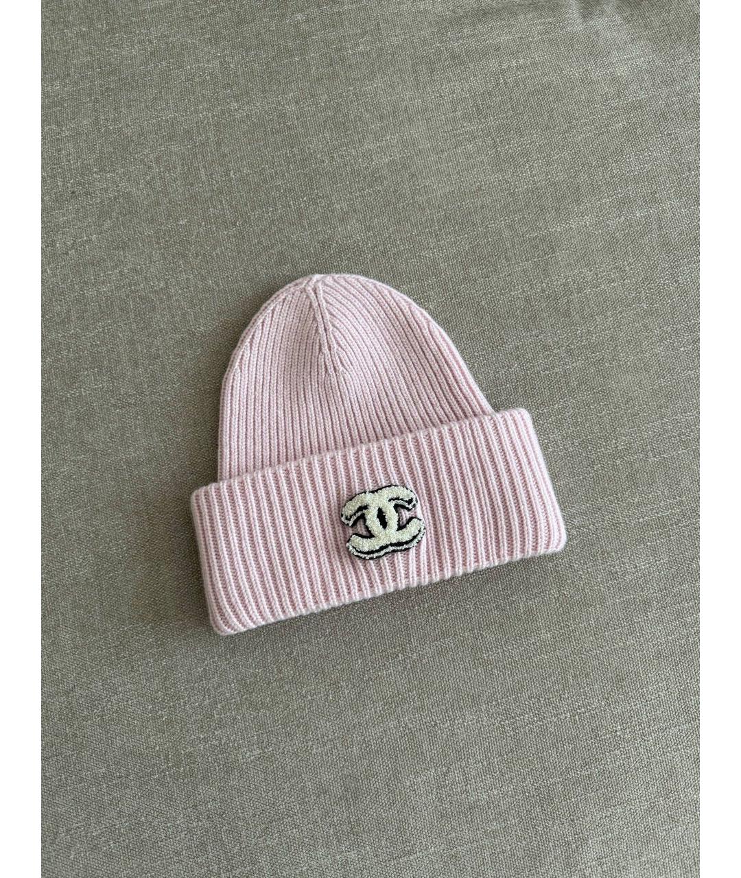 CHANEL Розовая кашемировая шапка, фото 2