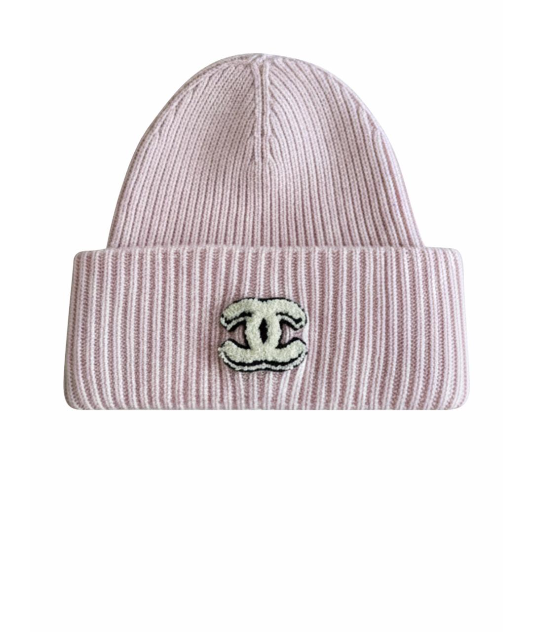 CHANEL Розовая кашемировая шапка, фото 1