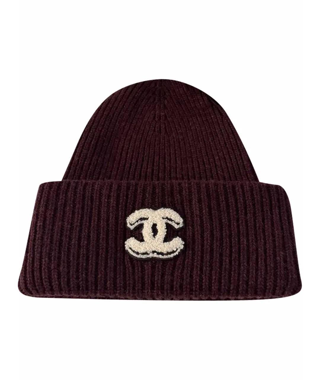 CHANEL Бордовая кашемировая шапка, фото 3