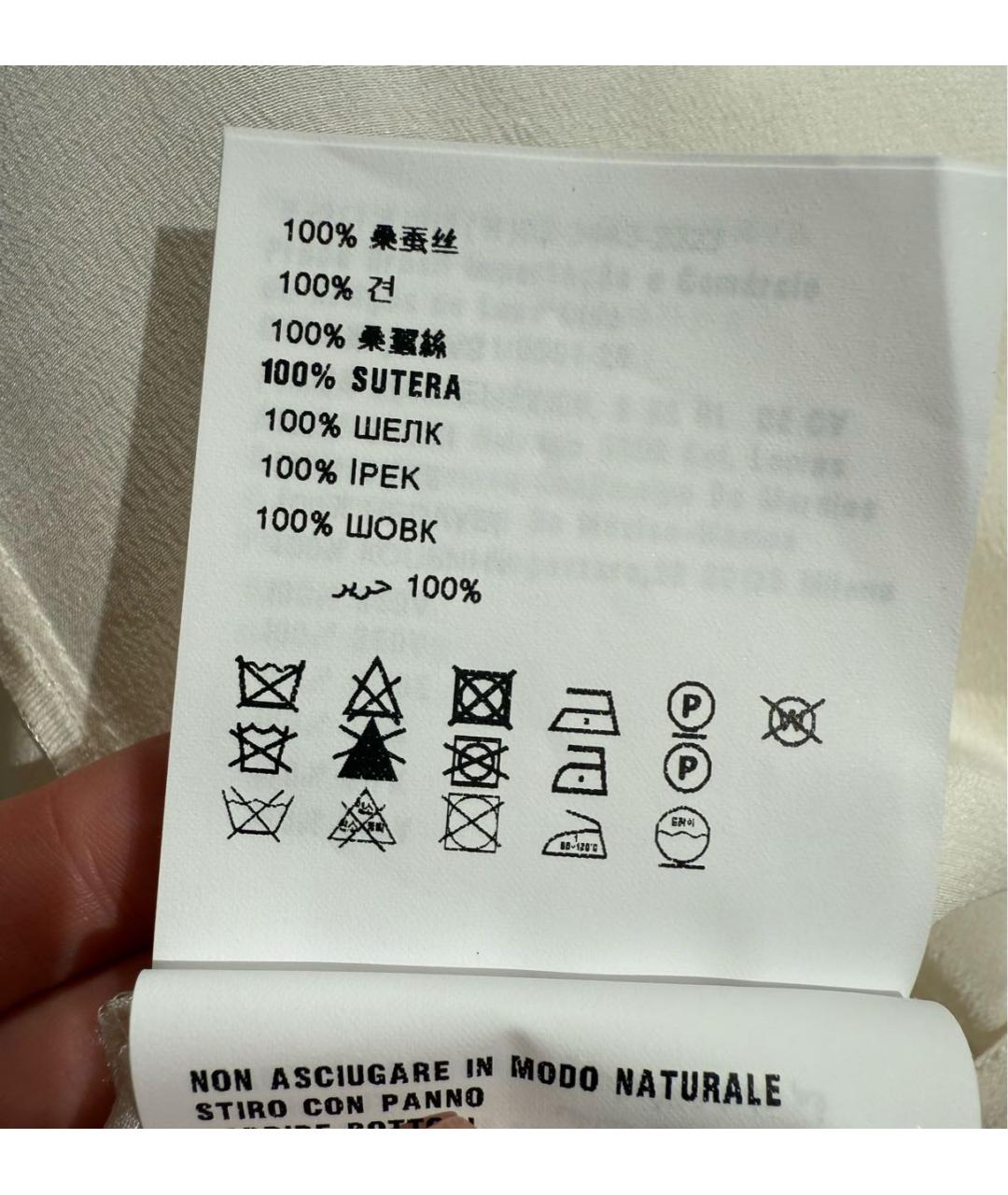 MIU MIU Белая шелковая блузы, фото 8