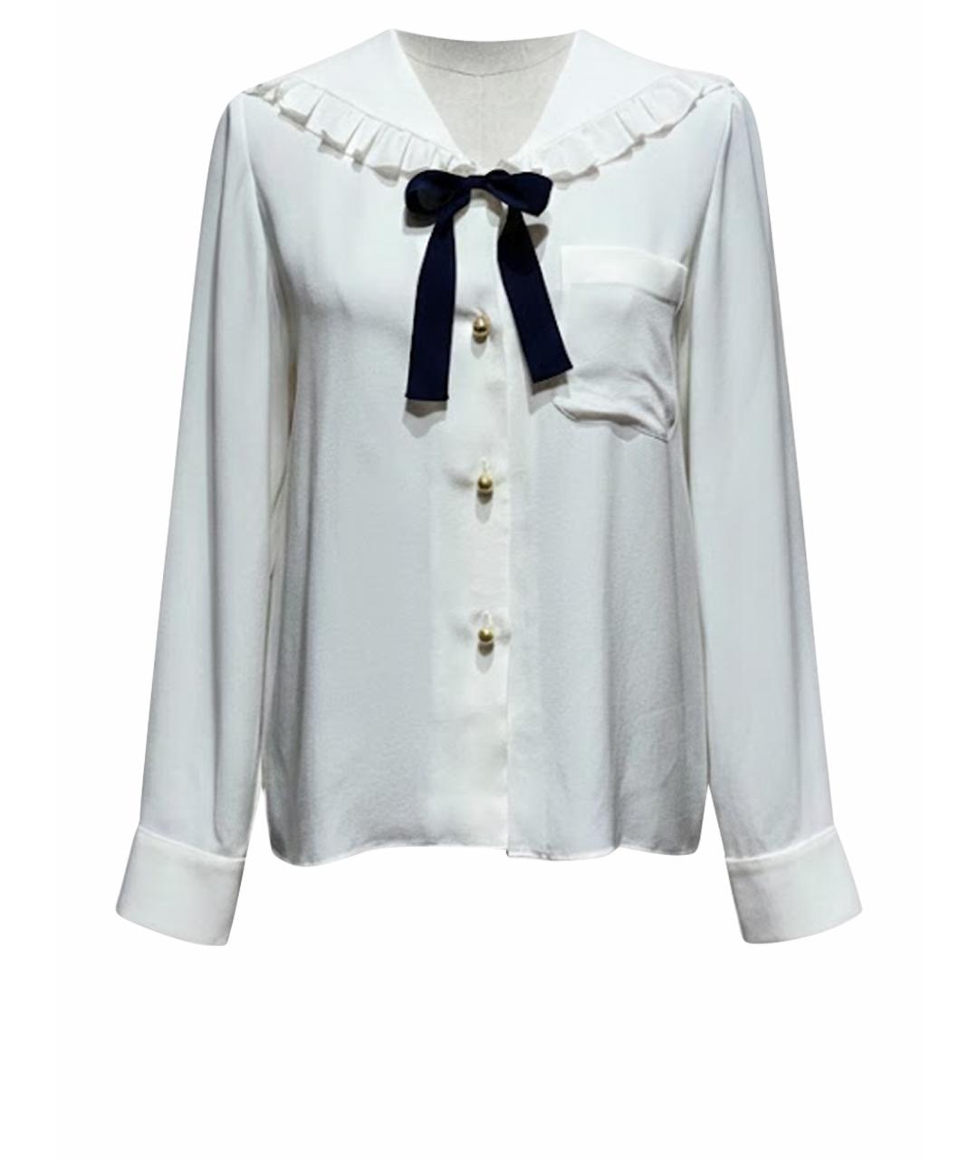 MIU MIU Белая шелковая блузы, фото 1