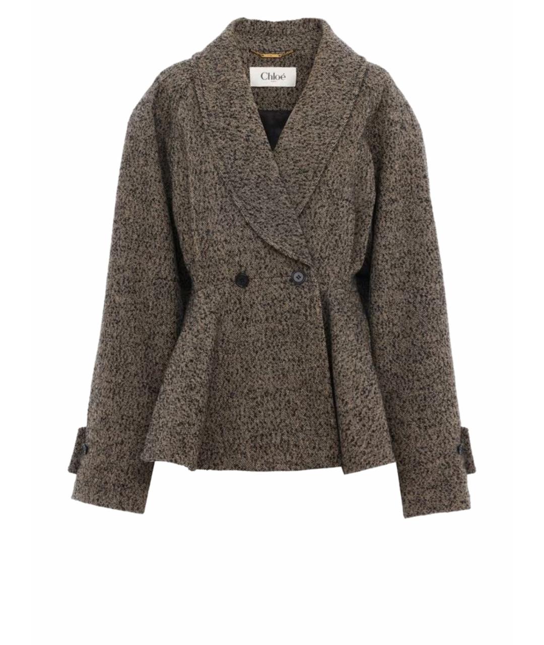 CHLOE Коричневый шерстяной жакет/пиджак, фото 1