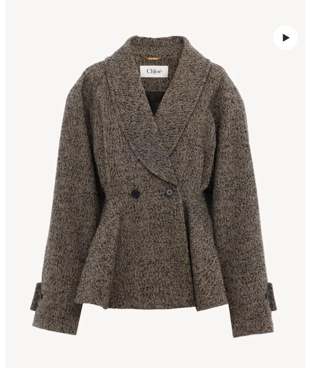 CHLOE Коричневый шерстяной жакет/пиджак, фото 4