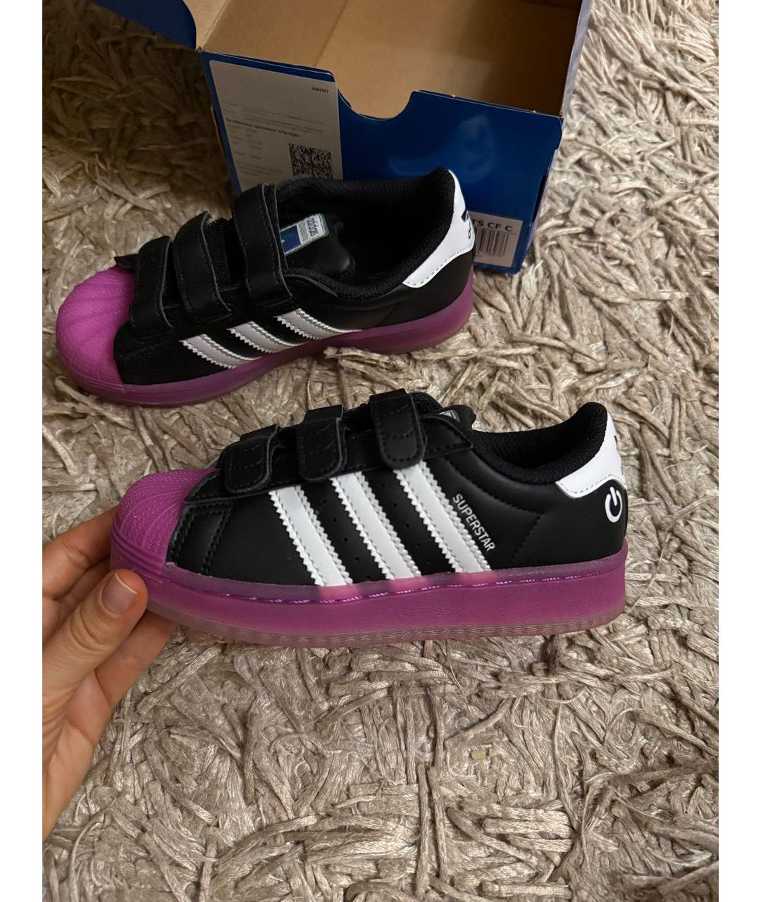 ADIDAS Черные кожаные кеды, фото 6