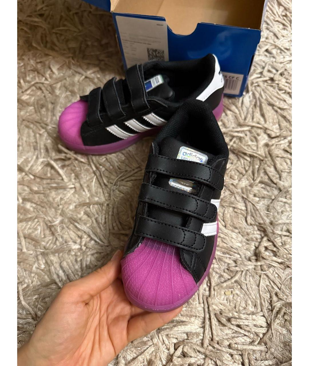 ADIDAS Черные кожаные кеды, фото 3