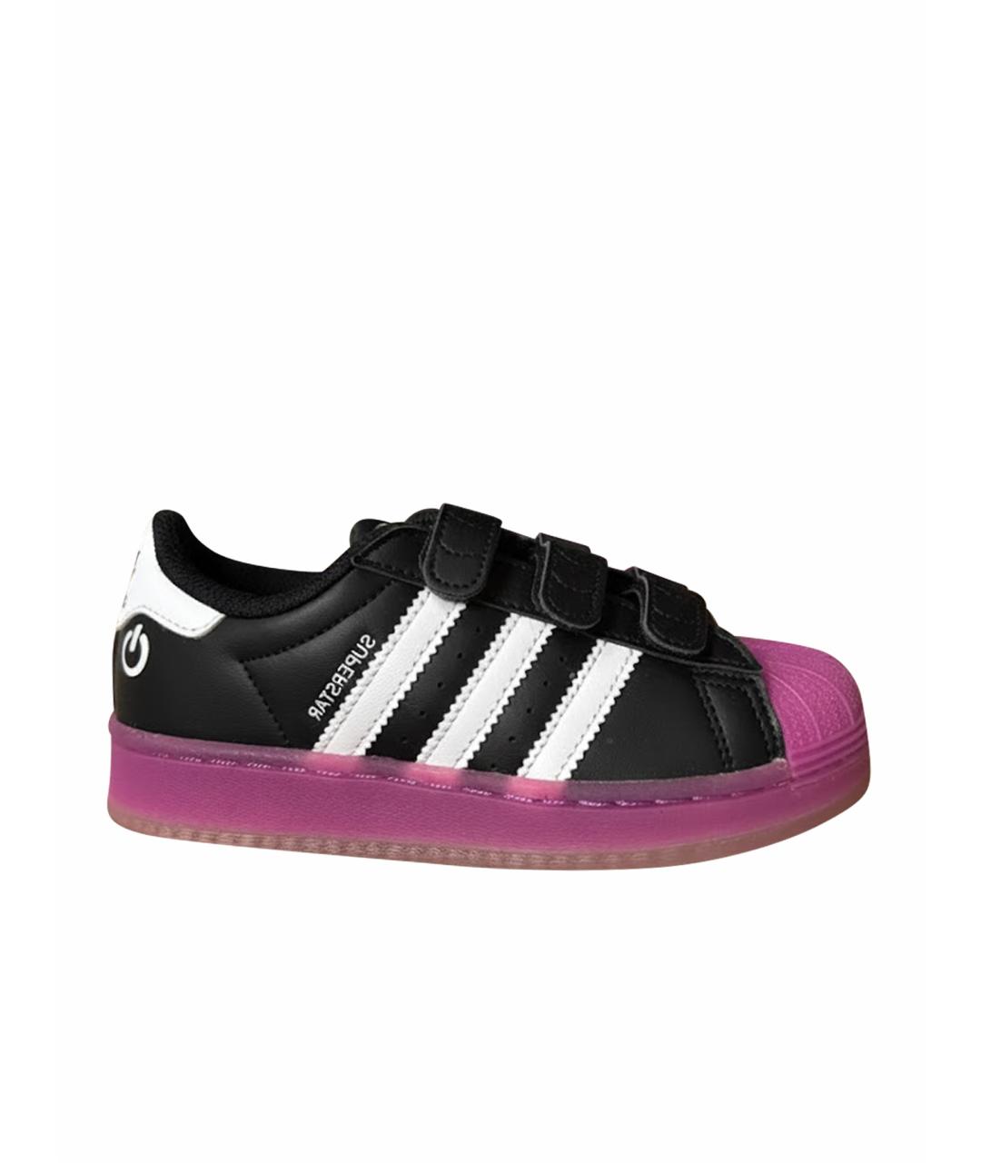 ADIDAS Черные кожаные кеды, фото 1