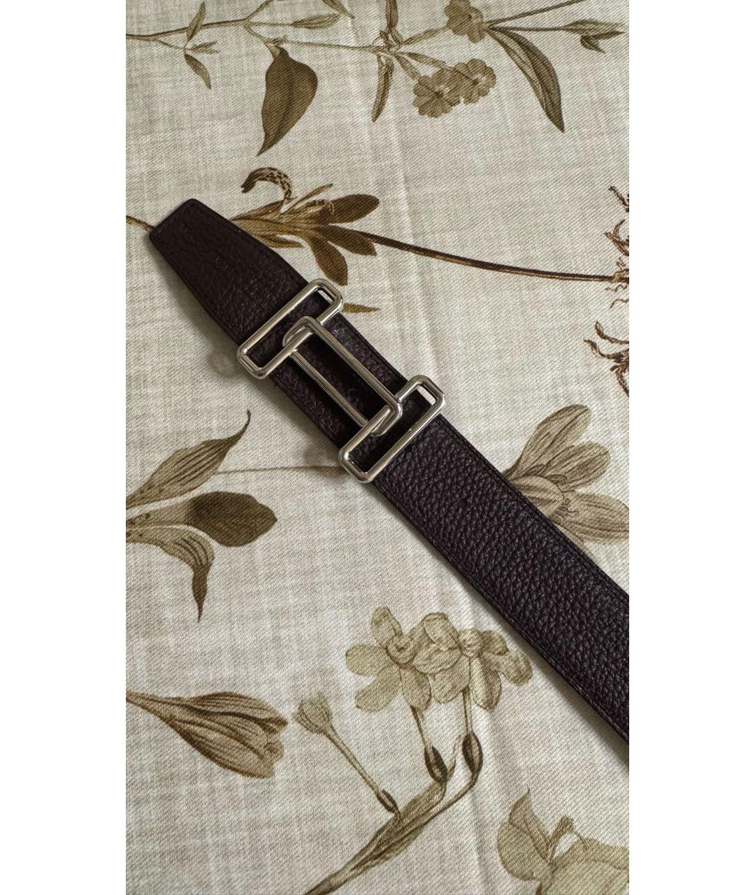 HERMES Коричневый кожаный ремень, фото 3