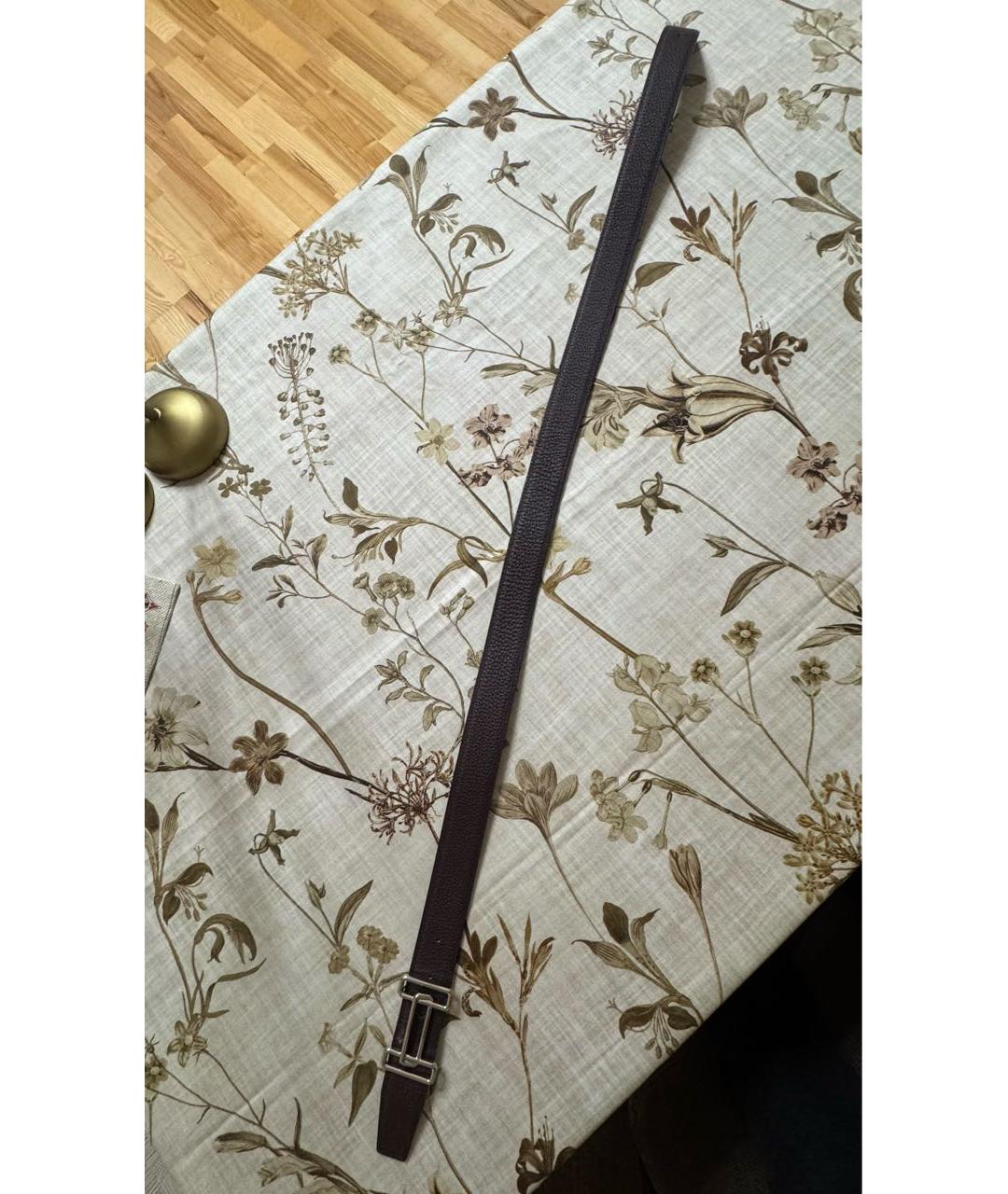 HERMES Коричневый кожаный ремень, фото 4