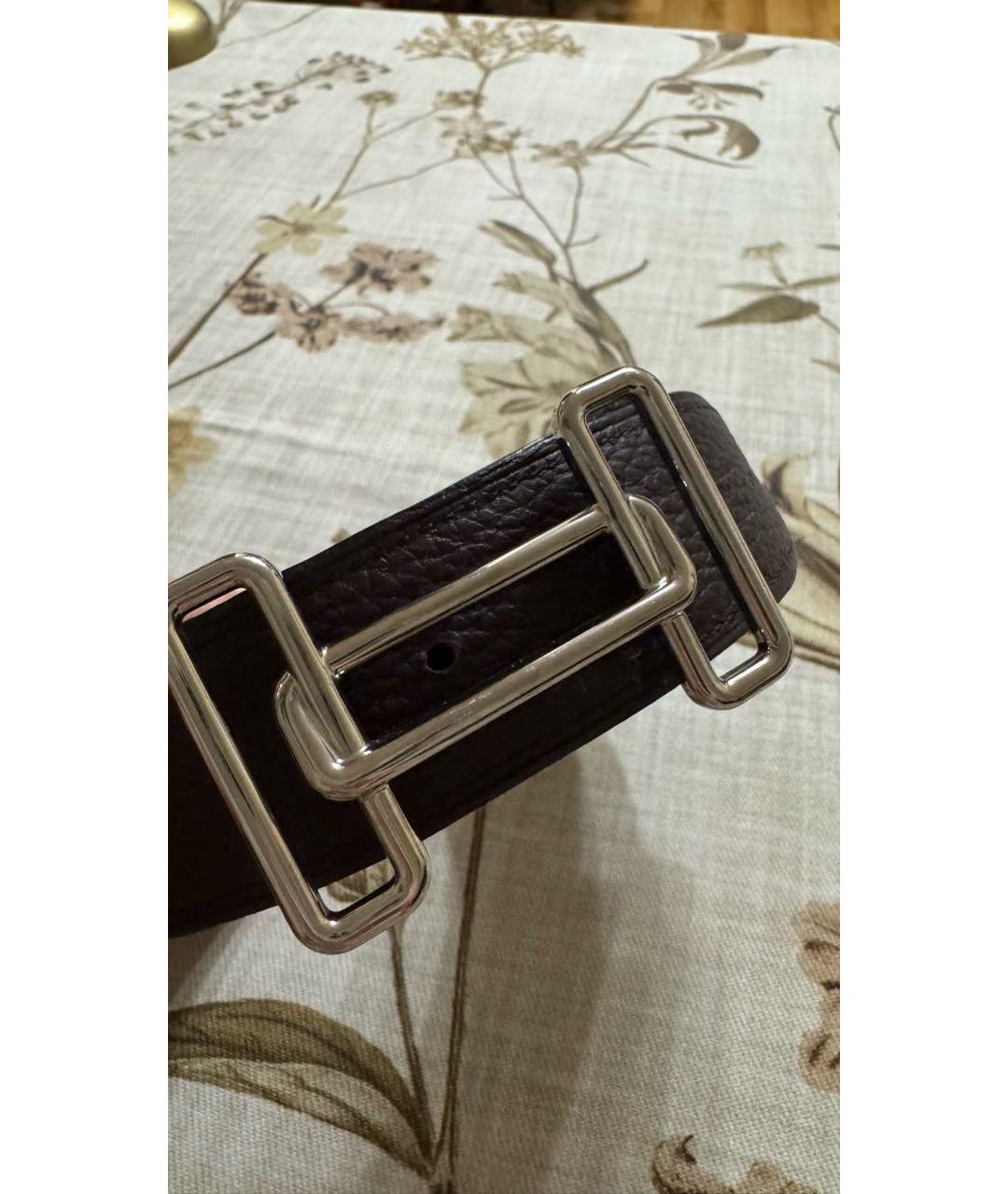 HERMES Коричневый кожаный ремень, фото 2