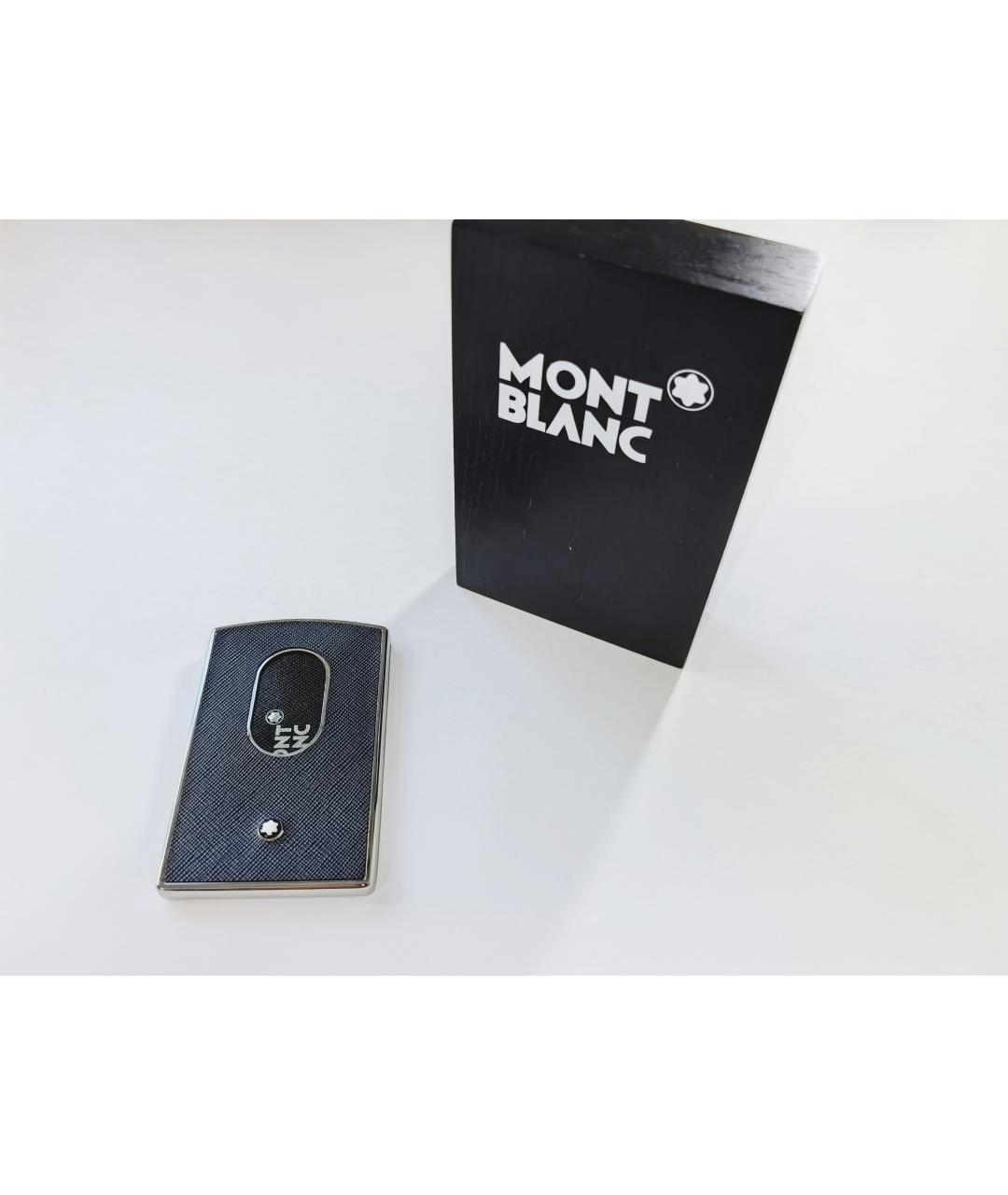 MONTBLANC Темно-синяя кожаная визитница, фото 6