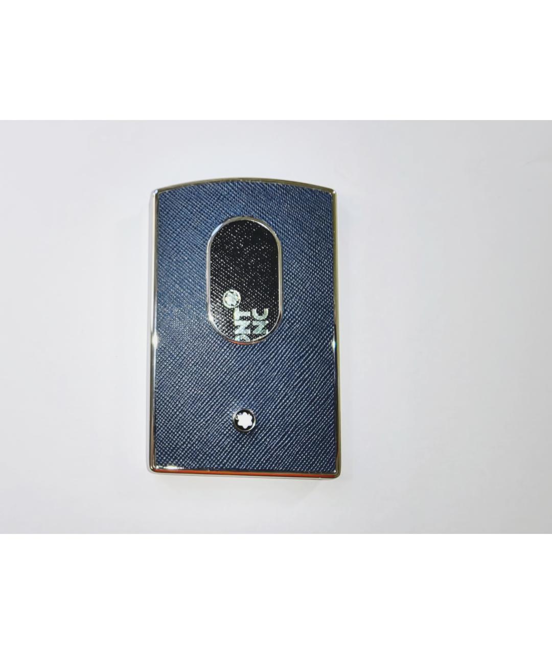 MONTBLANC Темно-синяя кожаная визитница, фото 8