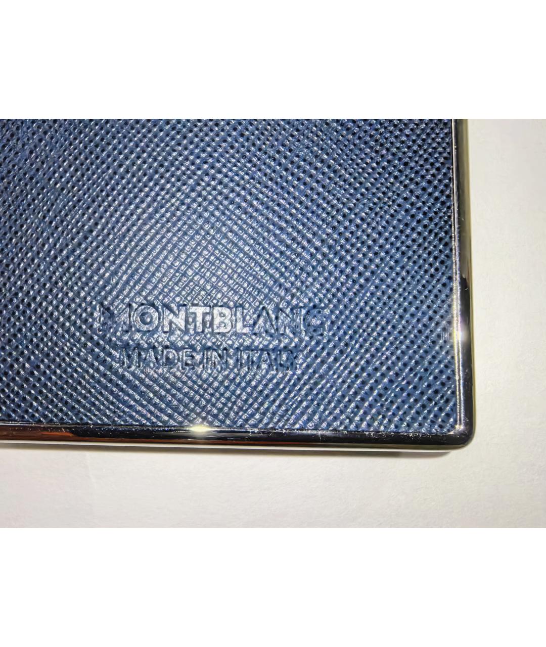 MONTBLANC Темно-синяя кожаная визитница, фото 5