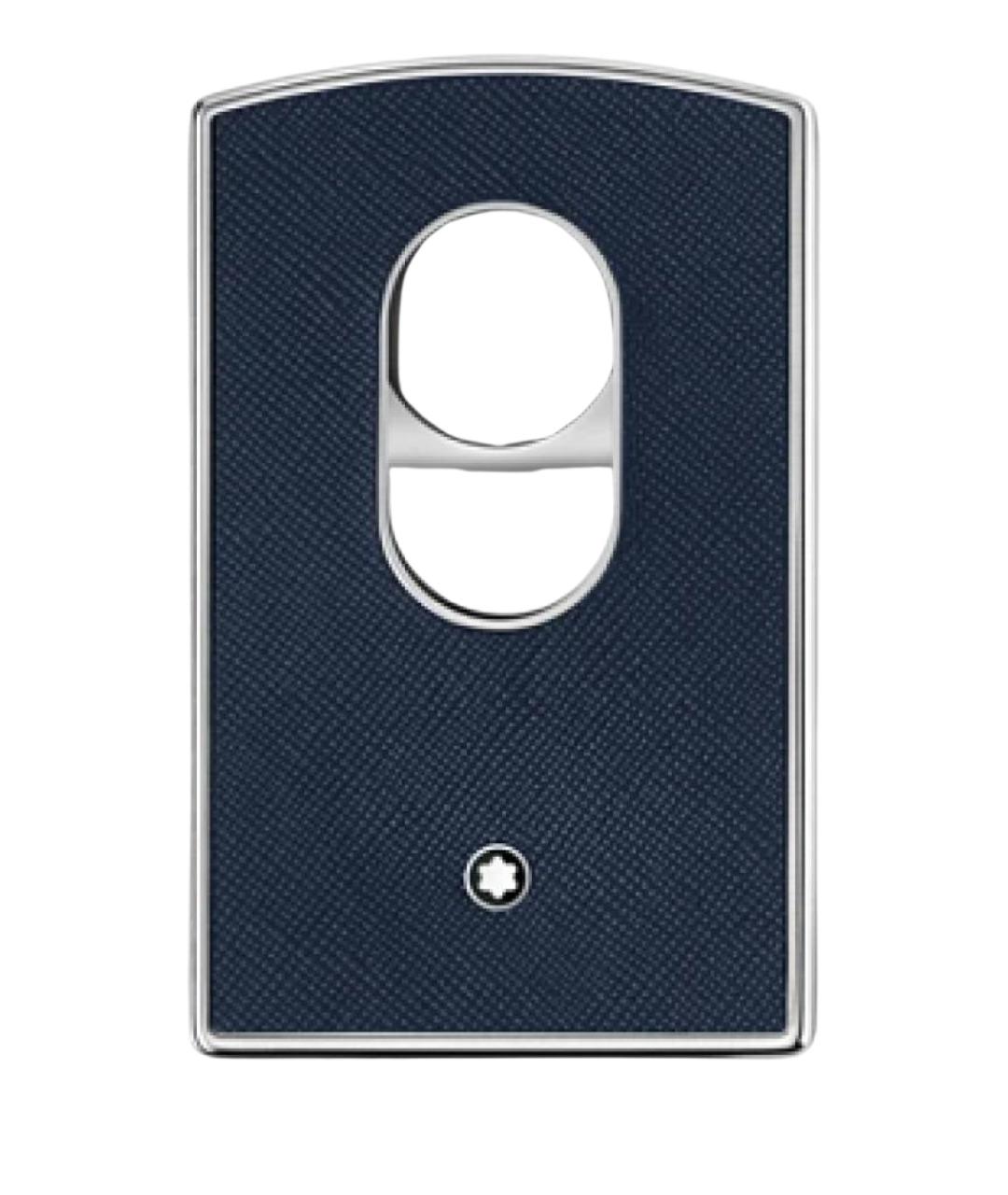 MONTBLANC Темно-синяя кожаная визитница, фото 1