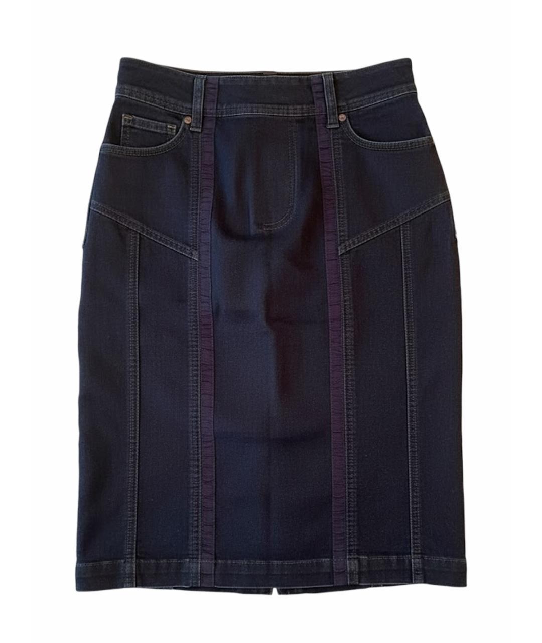 SPORT MAX CODE Темно-синяя деним юбка миди, фото 1