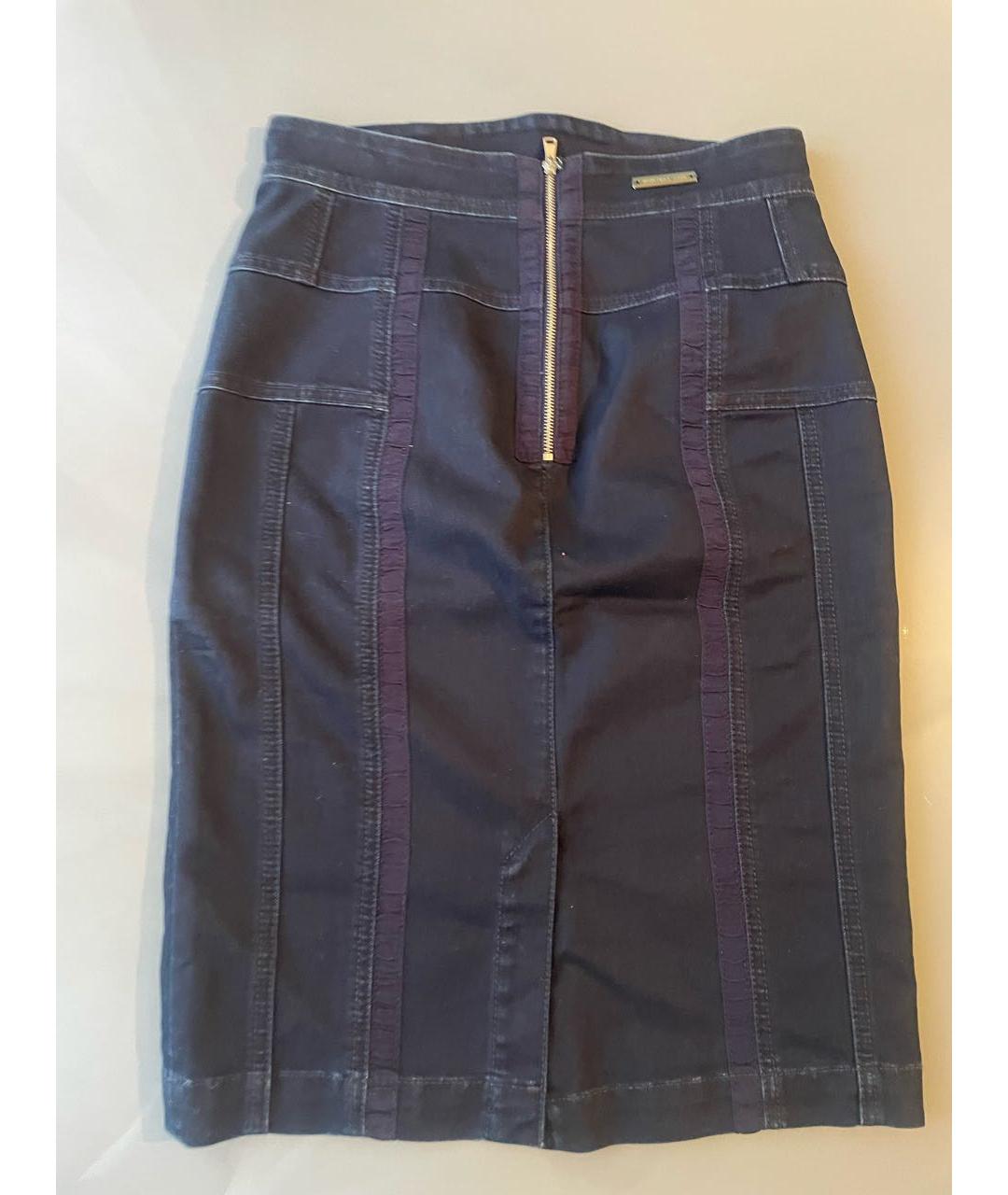 SPORT MAX CODE Темно-синяя деним юбка миди, фото 2