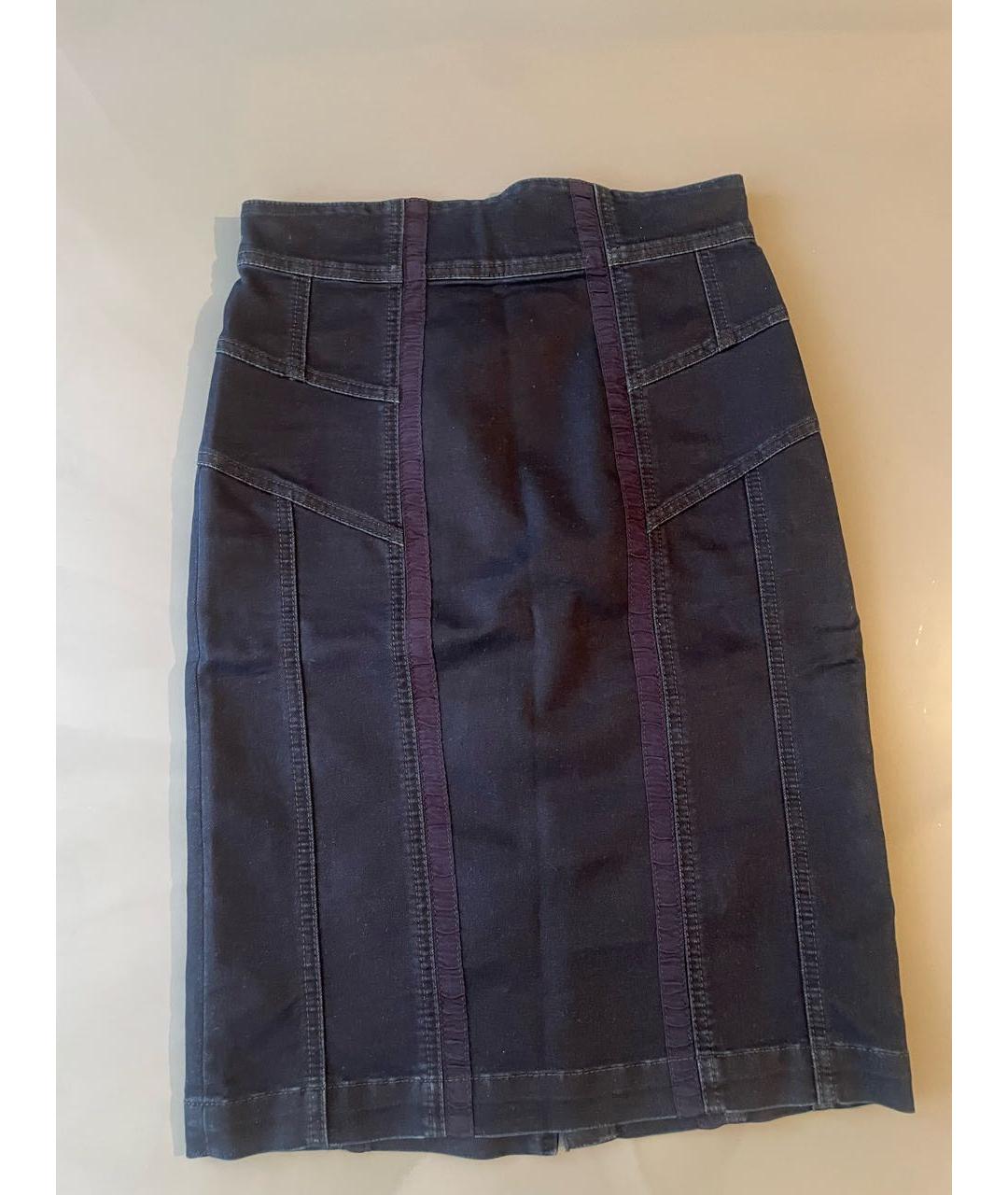 SPORT MAX CODE Темно-синяя деним юбка миди, фото 5