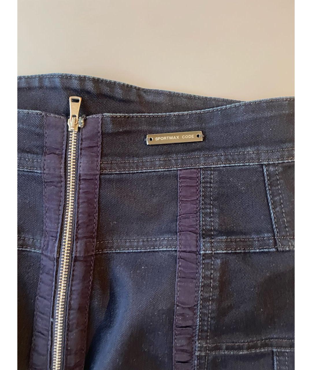 SPORT MAX CODE Темно-синяя деним юбка миди, фото 4