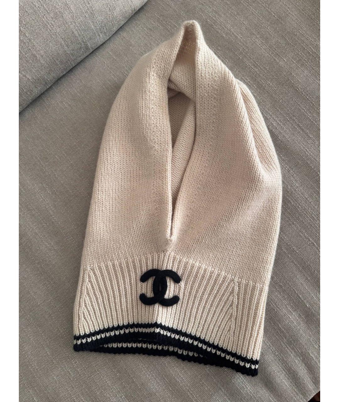 CHANEL Бежевая кашемировая повязка на голову, фото 2