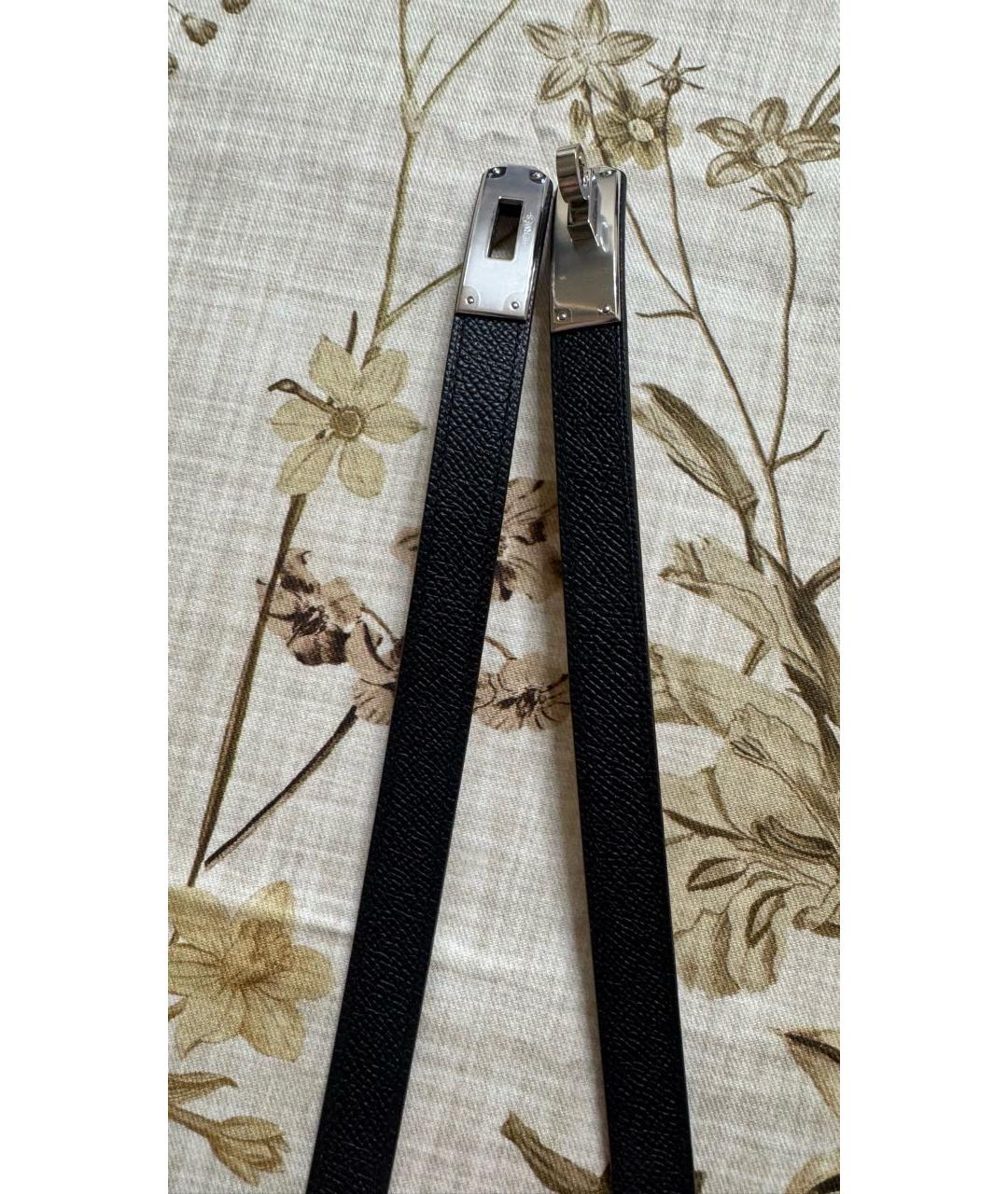 HERMES Черный кожаный ремень, фото 7