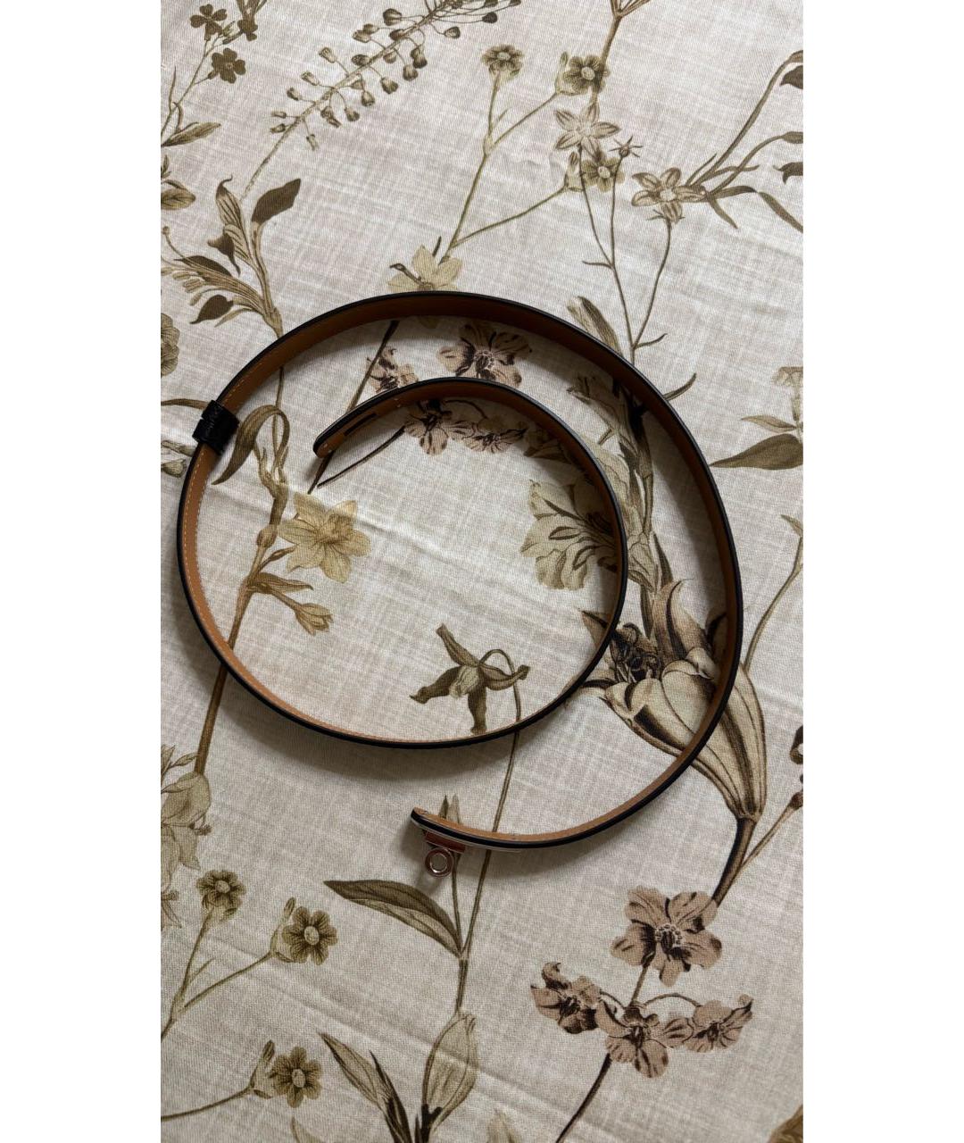 HERMES Черный кожаный ремень, фото 2