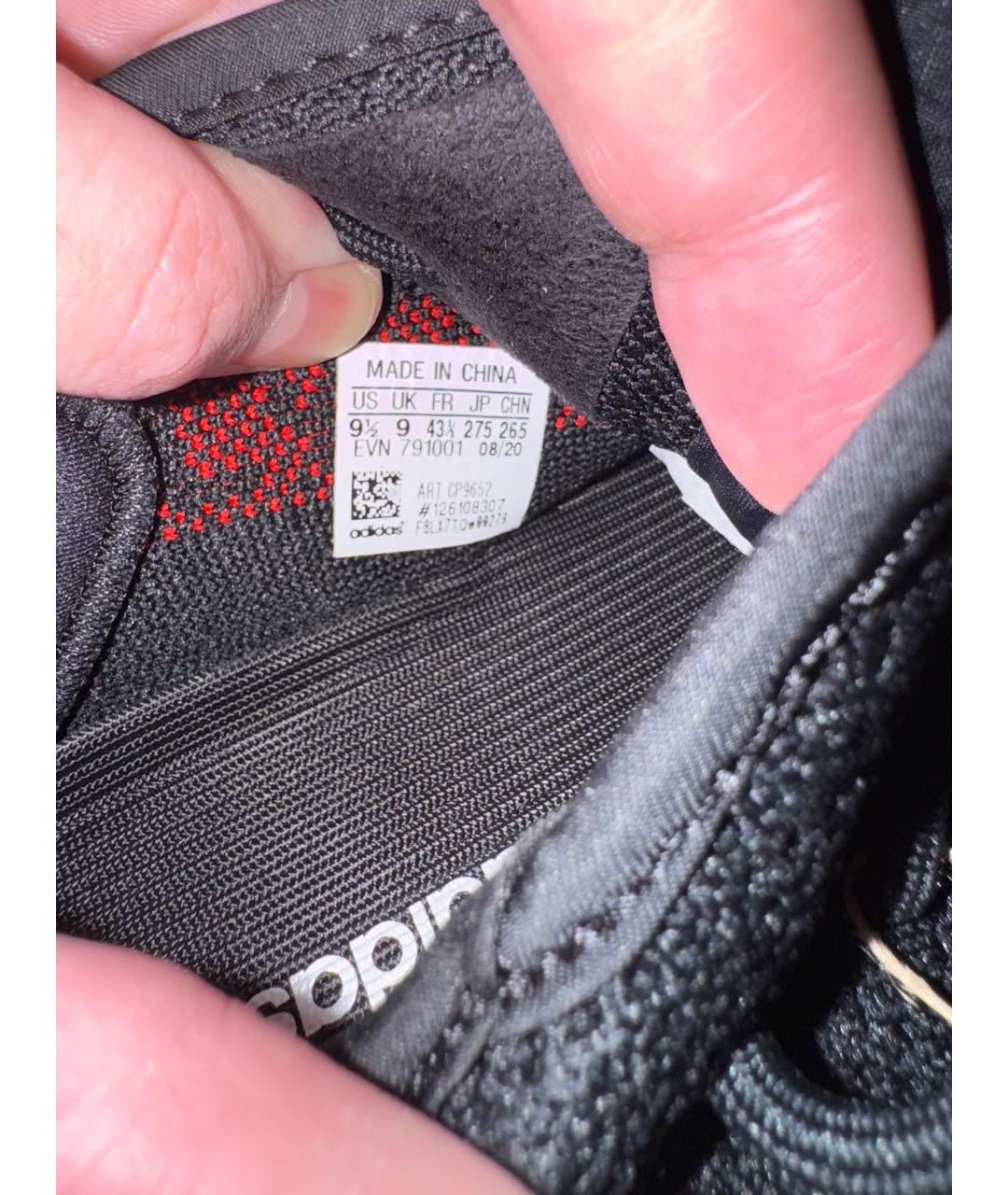 ADIDAS YEEZY Черные текстильные низкие кроссовки / кеды, фото 4