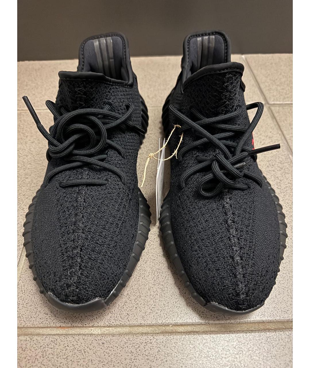 ADIDAS YEEZY Черные текстильные низкие кроссовки / кеды, фото 2