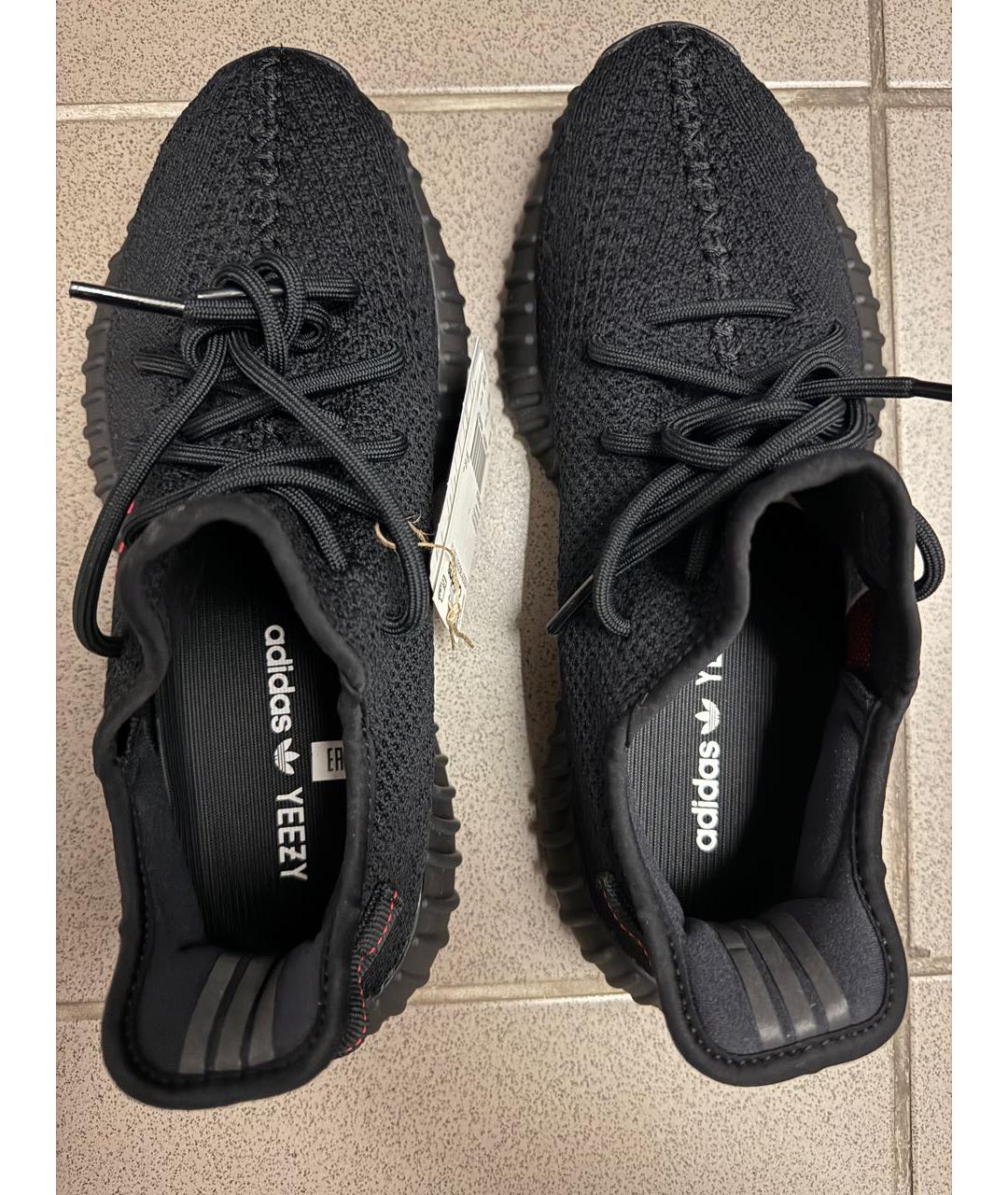 ADIDAS YEEZY Черные текстильные низкие кроссовки / кеды, фото 3
