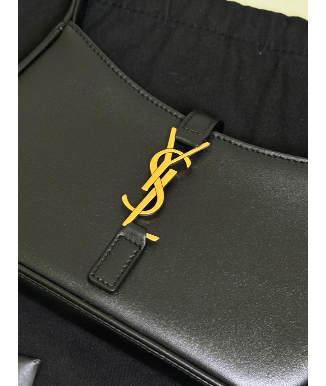 SAINT LAURENT Черная кожаная сумка с короткими ручками, фото 5