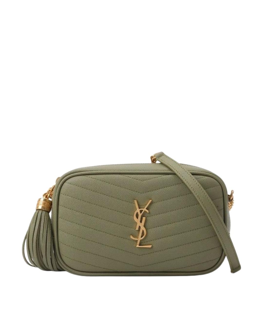 SAINT LAURENT Зеленая кожаная сумка через плечо, фото 1
