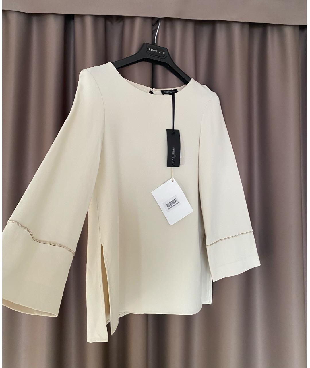 ANTONELLI Бежевая вискозная блузы, фото 2