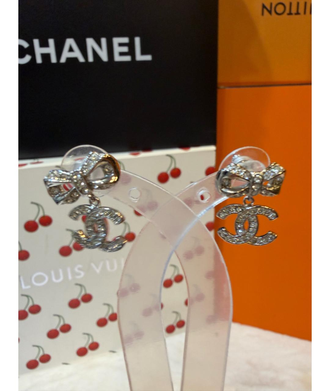 CHANEL Серебряные металлические серьги, фото 6